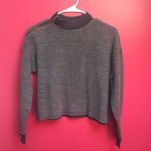 American Eagle Mock Neck Sweater with Zipper